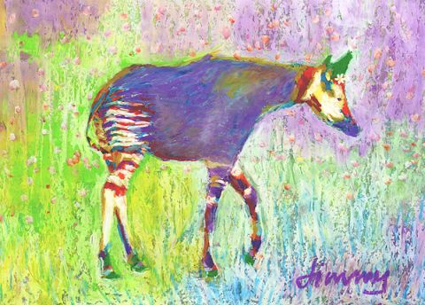 okapi on flower