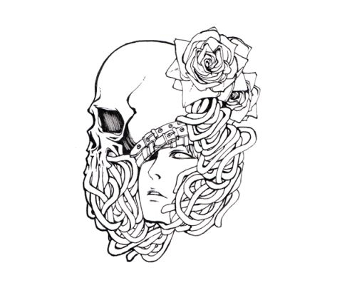 Rose,Skull,The dead