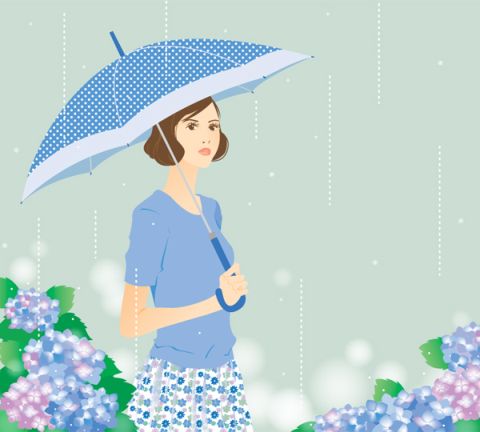 雨とアジサイと・・