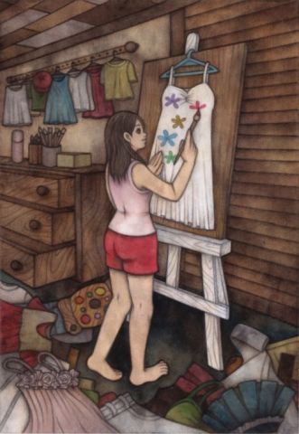 服にお絵かき