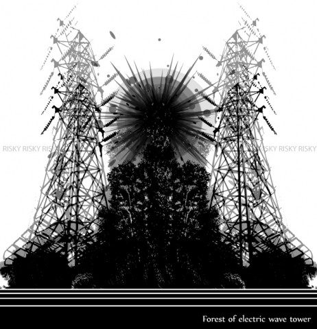Forest of electric wave tower