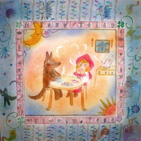 あかずきんちゃんとお茶。