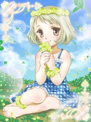 シロツメクサの花飾り