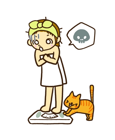 ダイエット 猫 女性 イラスト