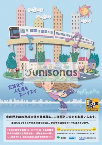 京成電鉄　立体化工事ポスター