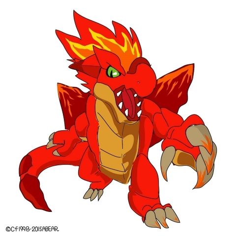 炎ドラゴン　アニメ塗り